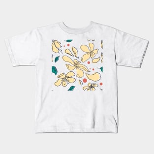 Minimalist Floral Line Art Print | Elegant Wall Decor for Women and New Homeowners Kids T-Shirt